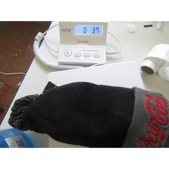 Coca Cola Knit Beanie Hat Black Gray Cuffed Pom Winter Cap One Size - Picture 5 of 5